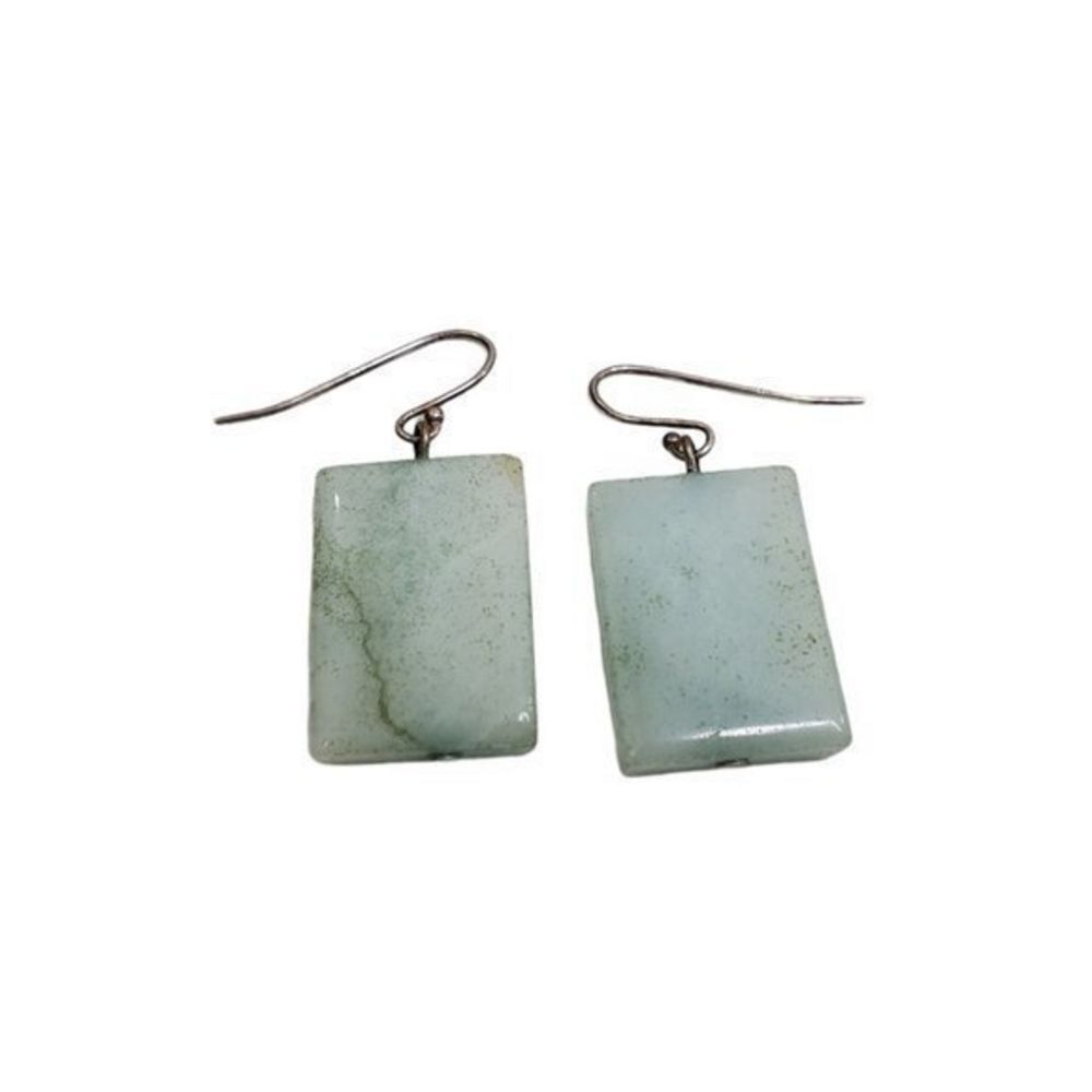 Green Aventurine Stone Earrings‎ Gemstone 925 Silve